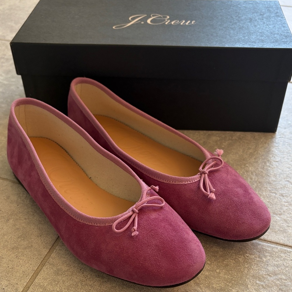 J. Crew Women's Pink Suede Flats